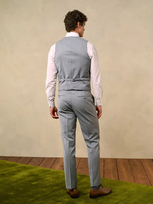 Hellgraue Slim-Fit-Anzughose für Herren mit feinen Streifen